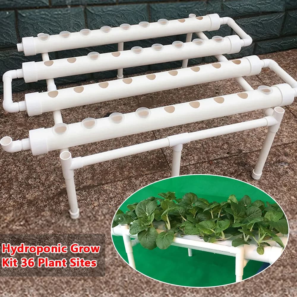 Sistema de cultivo hidropónico con 36 ubicaciones de plantas Sistema hidropónico de 1 capa para verduras hidropónicas Ensalada Flores Frutas