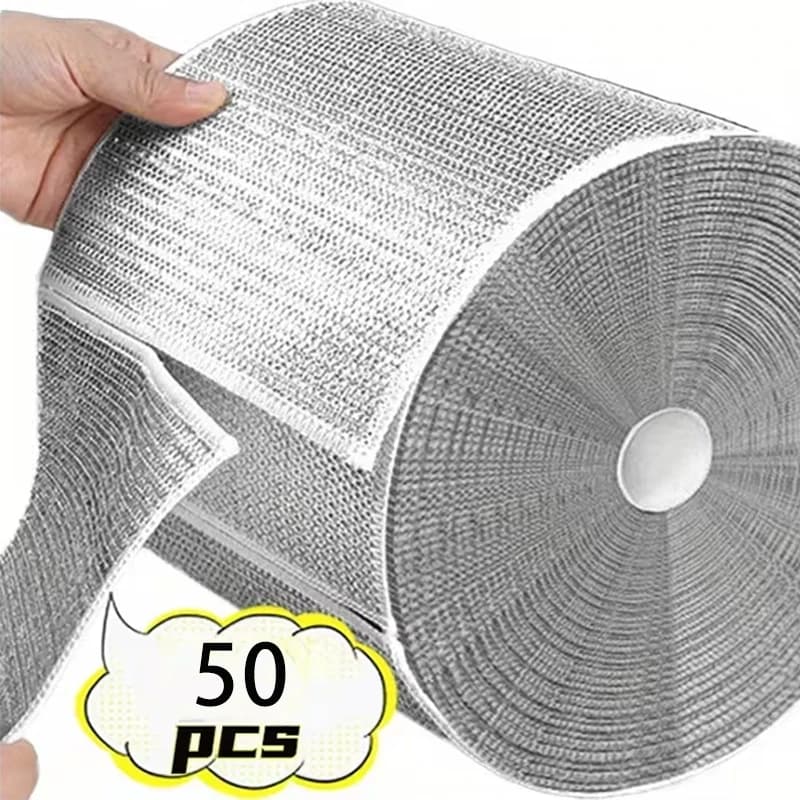 Cepillo para platos, paño de limpieza mágico, trapos de alambre de acero y Metal de una sola cara, paños para lavar platos de cocina, herramientas