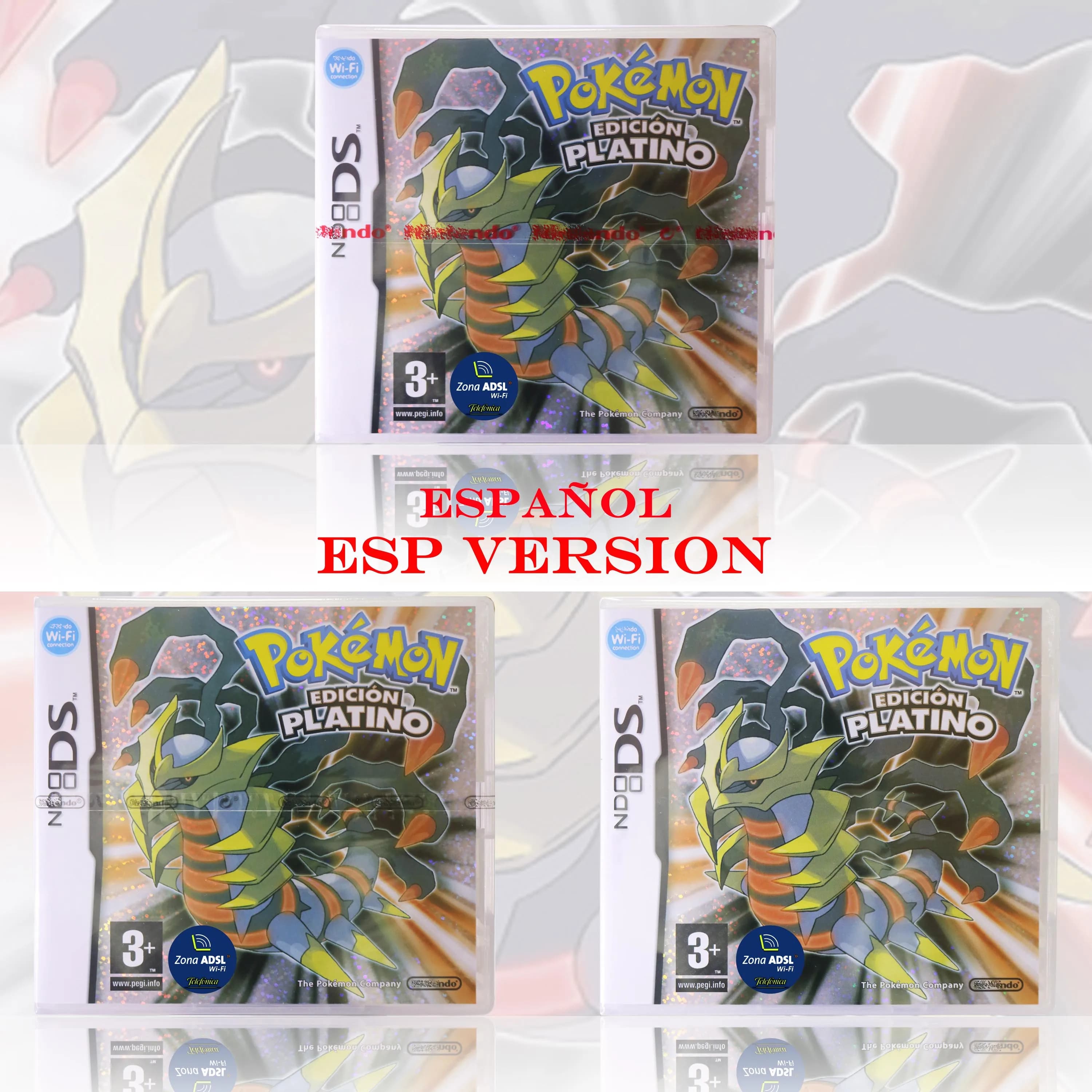 Versión Española ESP Pokémon Edición Platino, Tarjeta de Videojuego DS, Nueva, Sellada, con Caja y Manuales para Consola DS, 2DS, 3DS