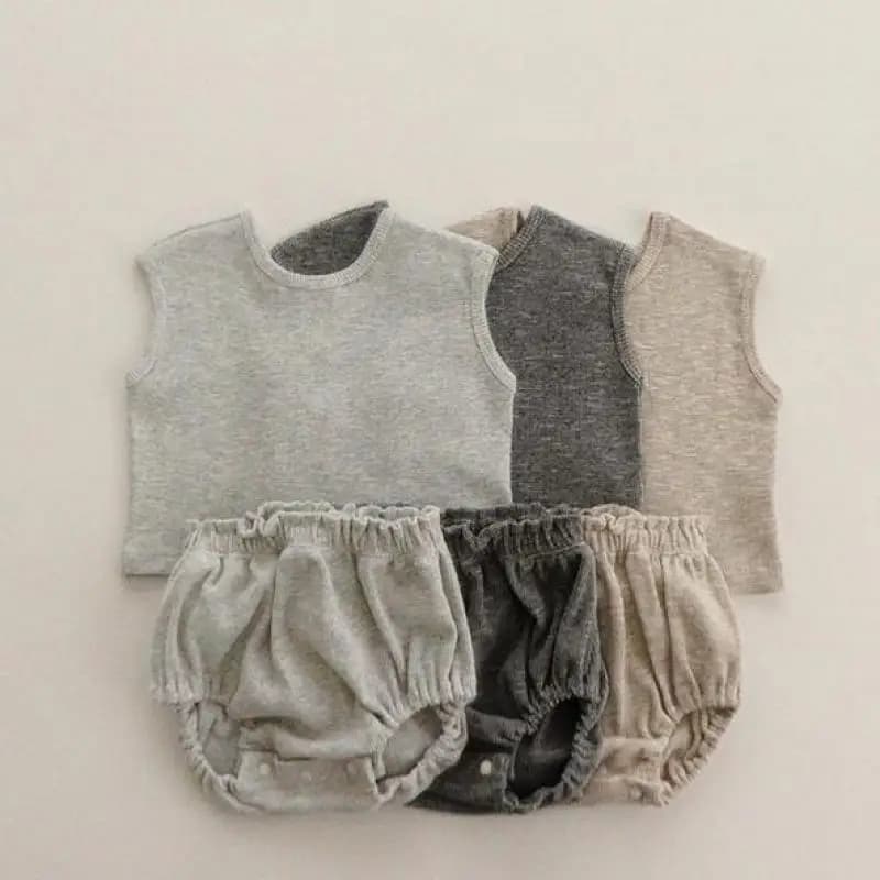 Conjunto de ropa transpirable sin mangas para bebé, conjunto de pijamas de algodón para niño, chaleco infantil, pantalones cortos, traje de 2 uds.,
