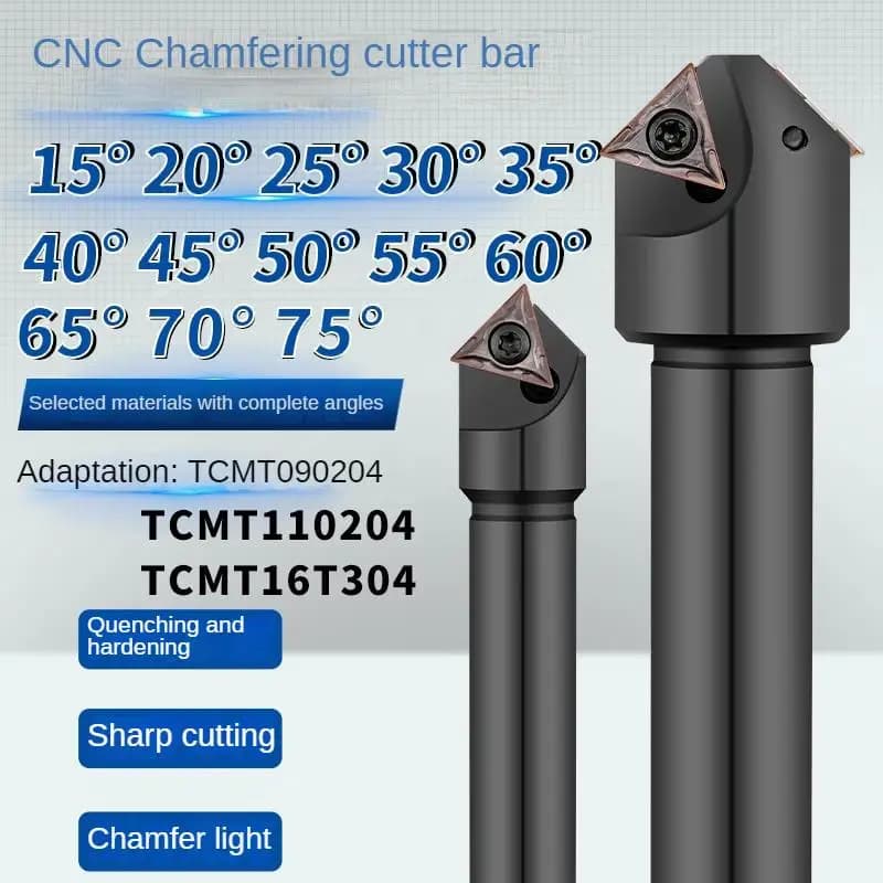 45 °   Cortador de bisel para orificios internos CNC SSP SSK TCM, portaherramientas de biselado indexable compatible con insertos TCMT090204