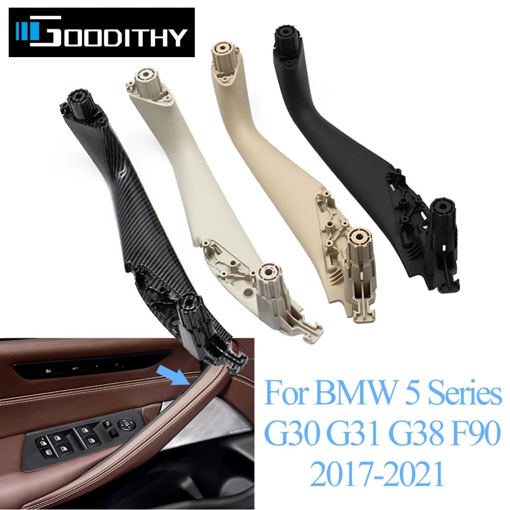 Manija de puerta delantera trasera izquierda derecha Interior de coche mejorada, Panel embellecedor de cubierta Interior para BMW 5 Series M5 G30 G31