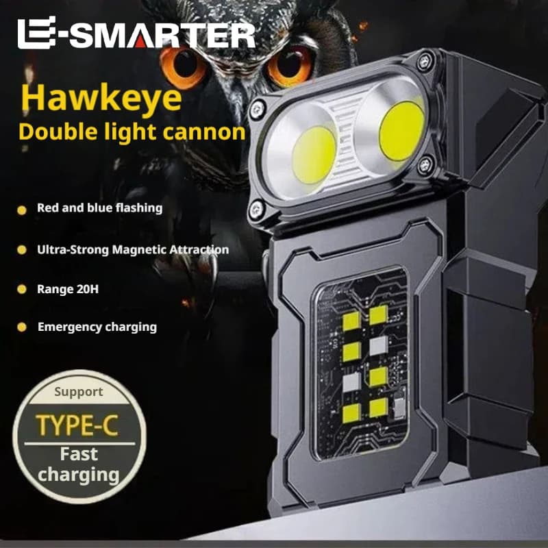 Lámpara de Trabajo Magnética LED, Mini Linterna Recargable Portátil, Linterna Multiusos para Exteriores, Camping, Emergencias, Reparación de