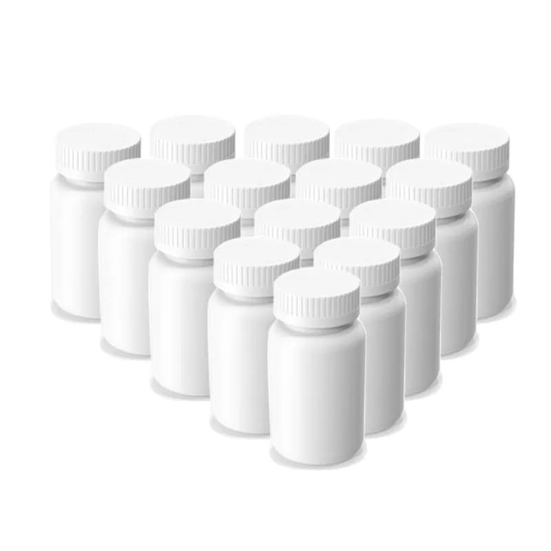 Botella de medicina con tapa, contenedor de HDPE de grado alimenticio para pastilla de pastillas, rellenable, 100CC, 120CC, 150cc, 200cc, 10 piezas