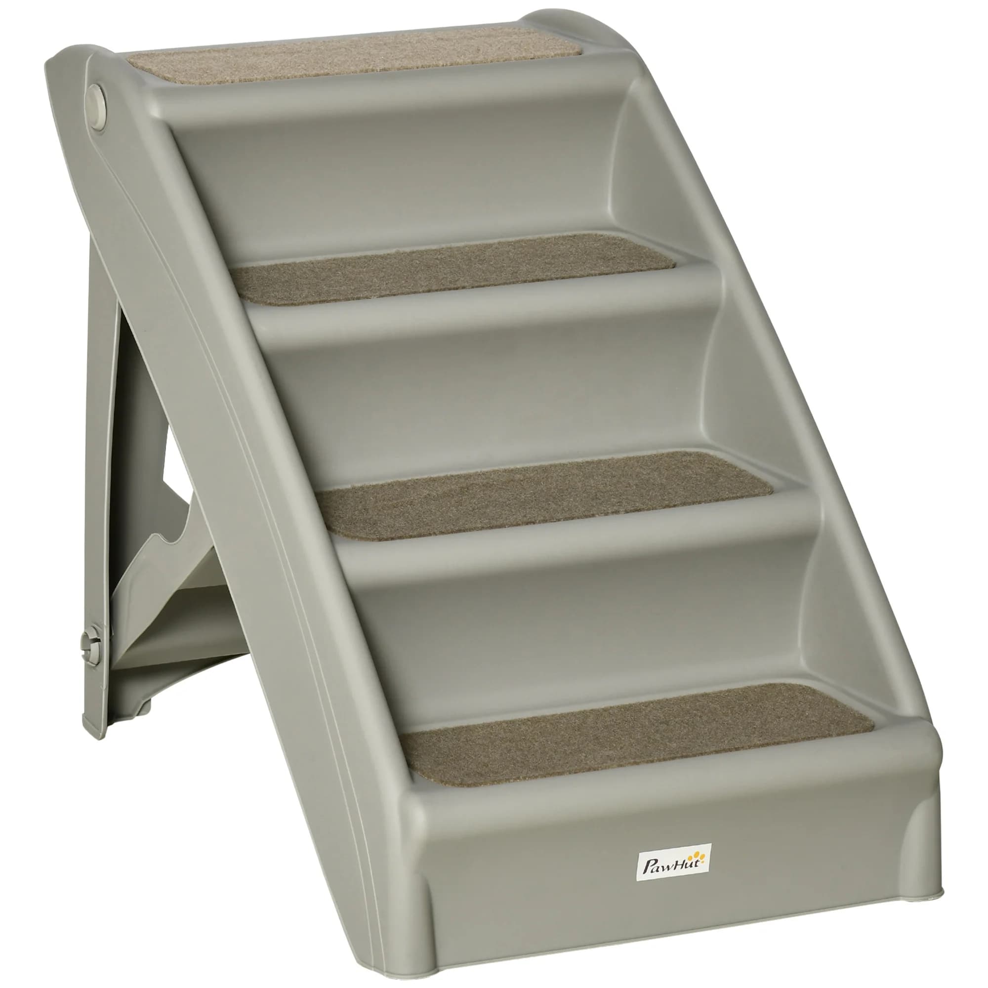 Escalera plegable para perros PawHut con 4 escalones antideslizantes, escalera portátil de plástico para animales, carga de 10 kg, para...