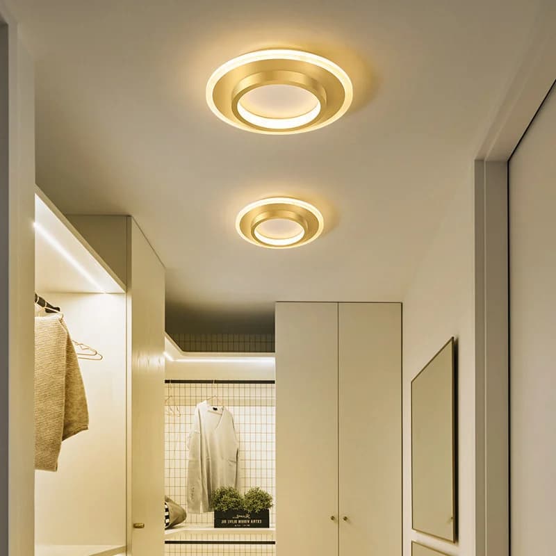 Luz de techo LED moderna para pasillo, escaleras, entrada, balcón, candelabro redondo pequeño para sala de estar, comedor y dormitorio