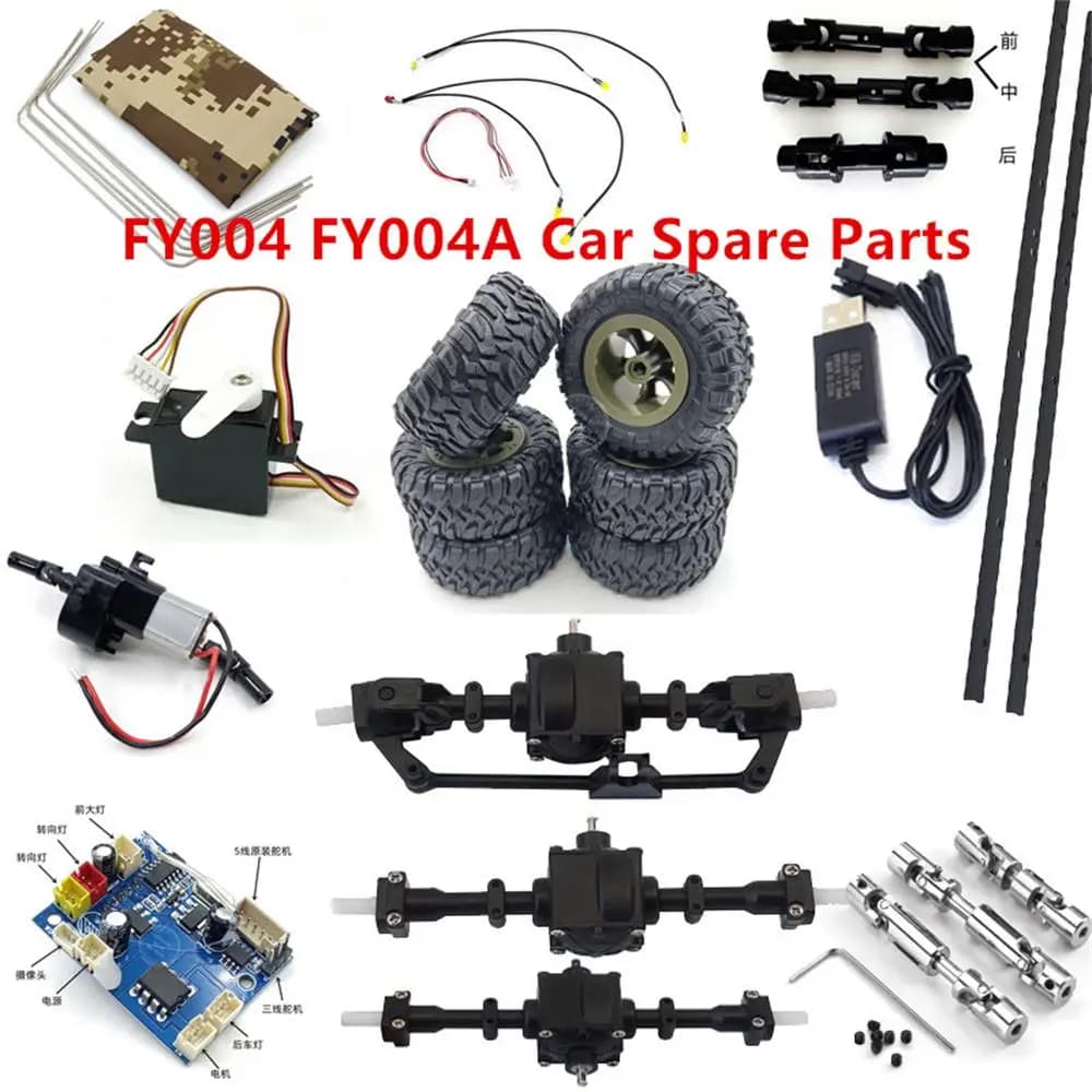 Fayee-piezas de repuesto FY004 FY004A RC para coche, eje de motor, servo receptor, cargador de neumáticos, eje de transmisión, amortiguador,