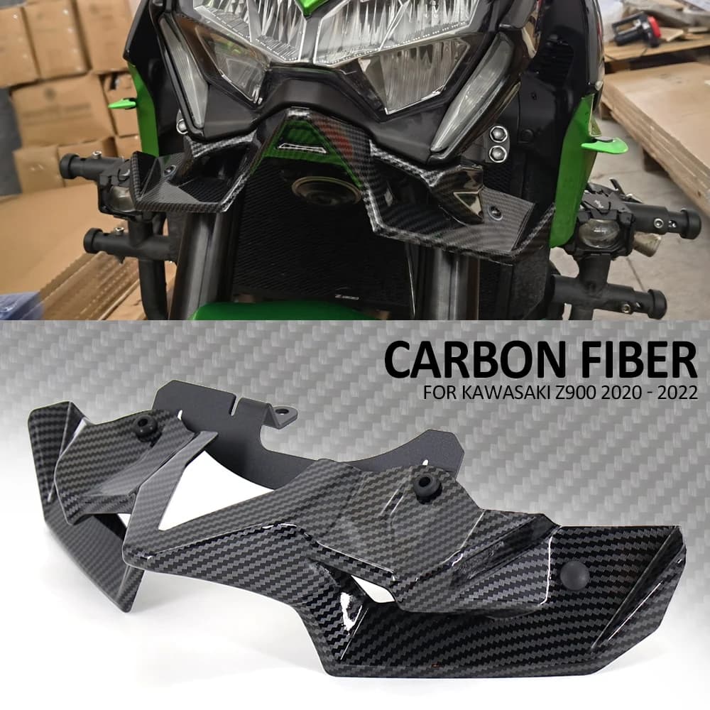 Alerón delantero desnudo de fibra de carbono para motocicleta Z 900, Kit de alas aerodinámicas, nuevo para Kawasaki Z900 2020 2021 2022