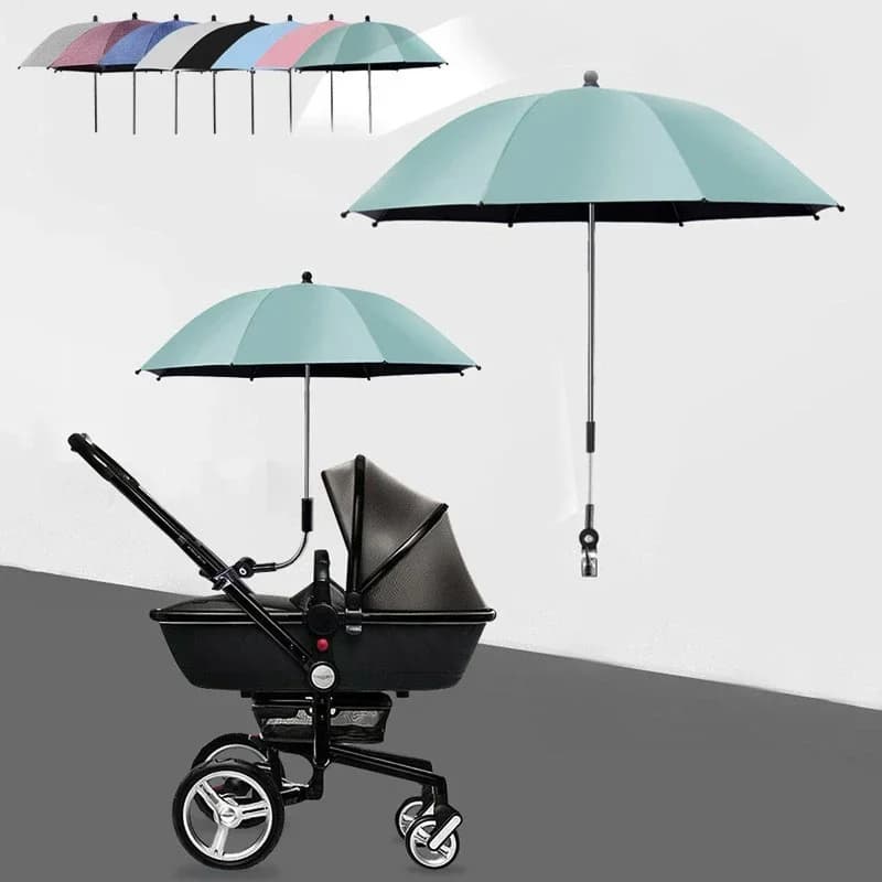 Sombrilla con protección UV para cochecito de bebé, cubierta Universal a prueba de lluvia con abrazadera, accesorios para cochecito de bebé