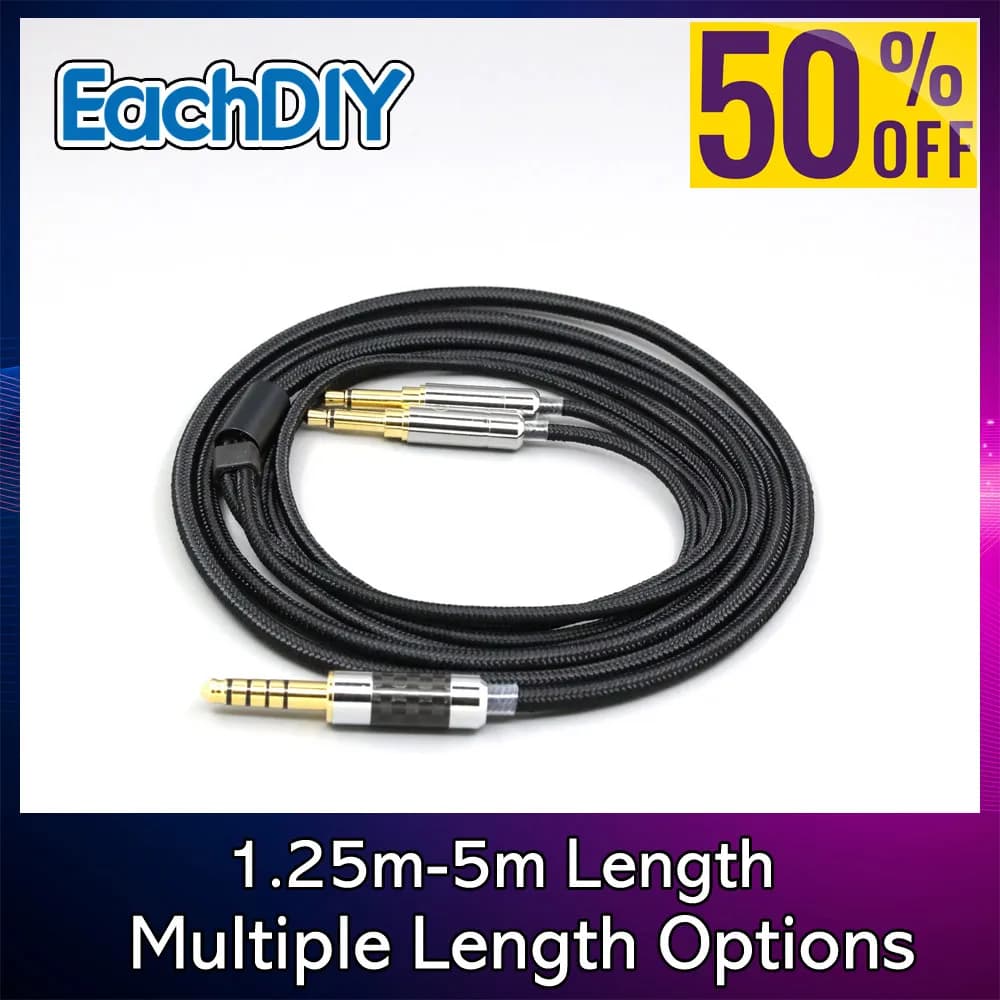 Cable OFC de nailon para auriculares súper suave para Hifiman Sundara Ananda HE1000se V2 HE6se V2 V3 he400se Arya He-35x Edition XS LN007533