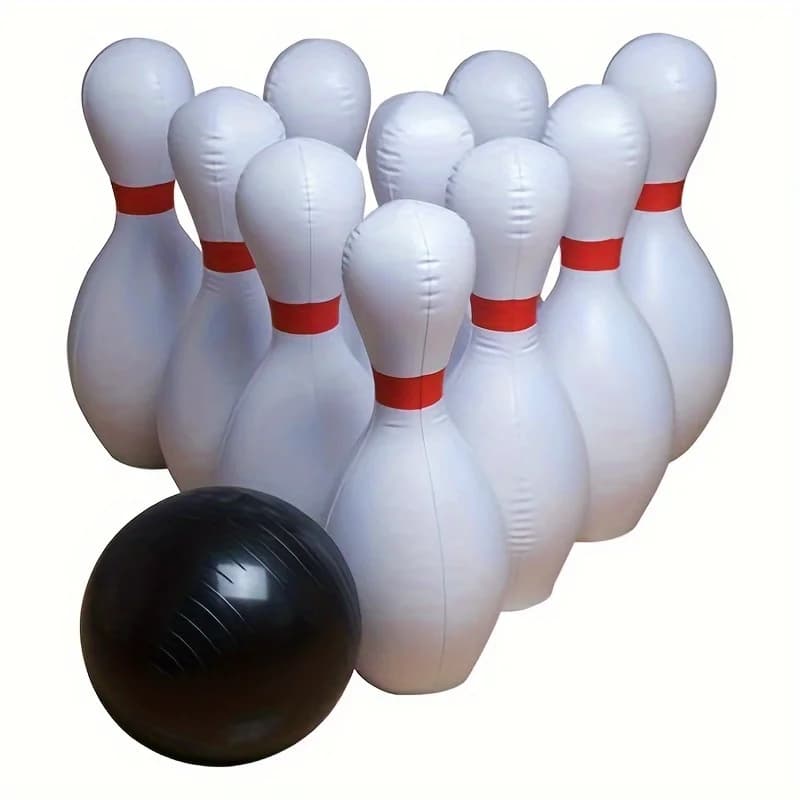 Juego de bolos de PVC duradero de 7 piezas para entretenimiento para adultos y niños, juegos de interior y exterior, pelotas de playa de bolos