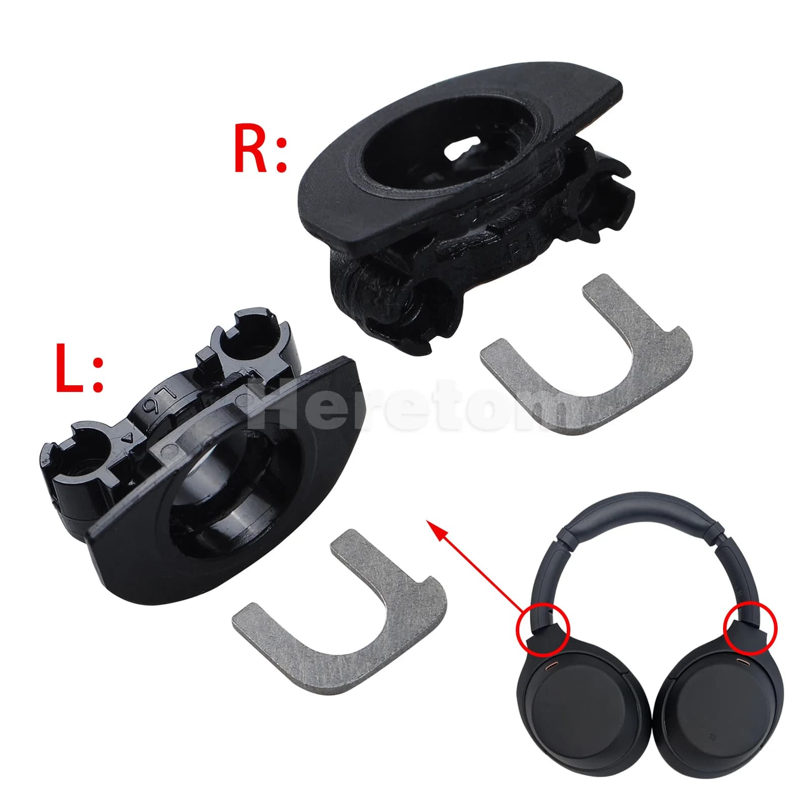 Nuevo repuesto para auriculares Sony WH-1000XM4, bisagra de plástico giratoria, piezas derechas o izquierdas