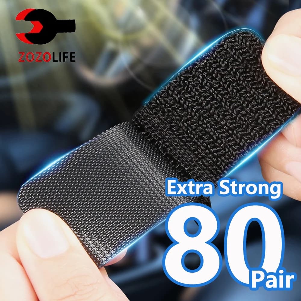 Cinta adhesiva autoadhesiva de 1 a 80 pares, adhesivo extra fuerte para fijación de alfombras, cinta adhesiva de doble cara con gancho y bucle, cinta
