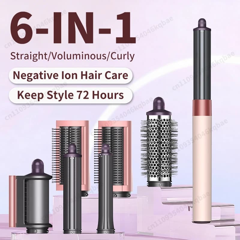 Sencicimen 6 en 1, Secador de Pelo Profesional con Iones Negativos, Set de Herramientas de Peinado para Rizar, Dar Volumen y Alisar el Cabello