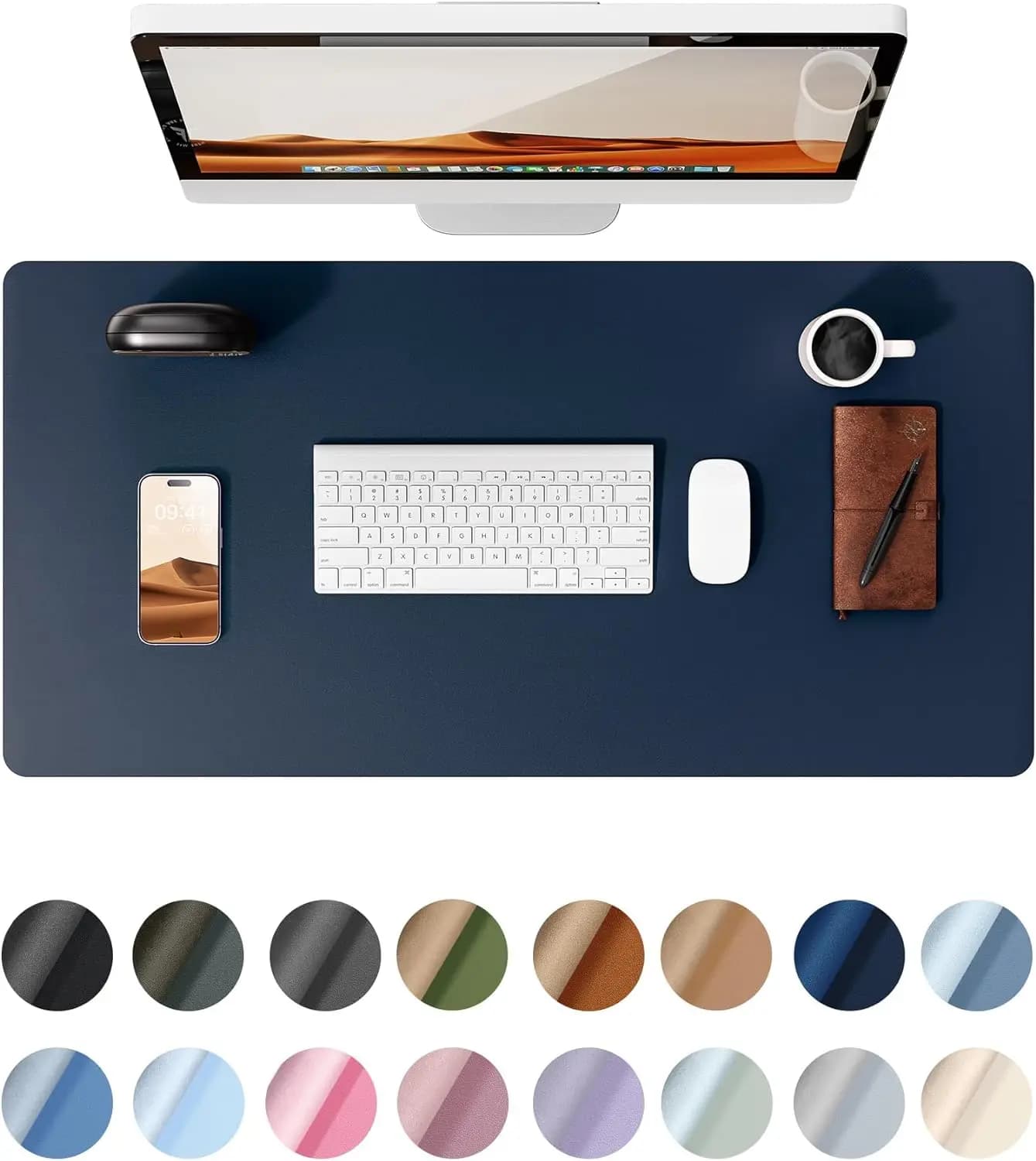 Alfombrilla de Escritorio de Cuero, Alfombrilla Grande para Oficina, Alfombrilla para Computadora, Alfombrilla para Laptop, Protector de Escritorio,