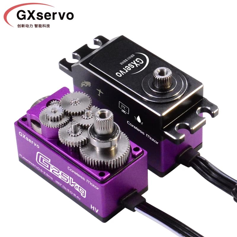 Servomotor sin escobillas de perfil bajo, sin núcleo, 16KG, 20KG, 25KG, 15KG, velocidad rápida, 0,045 segundos, engranaje de Metal, resistente al