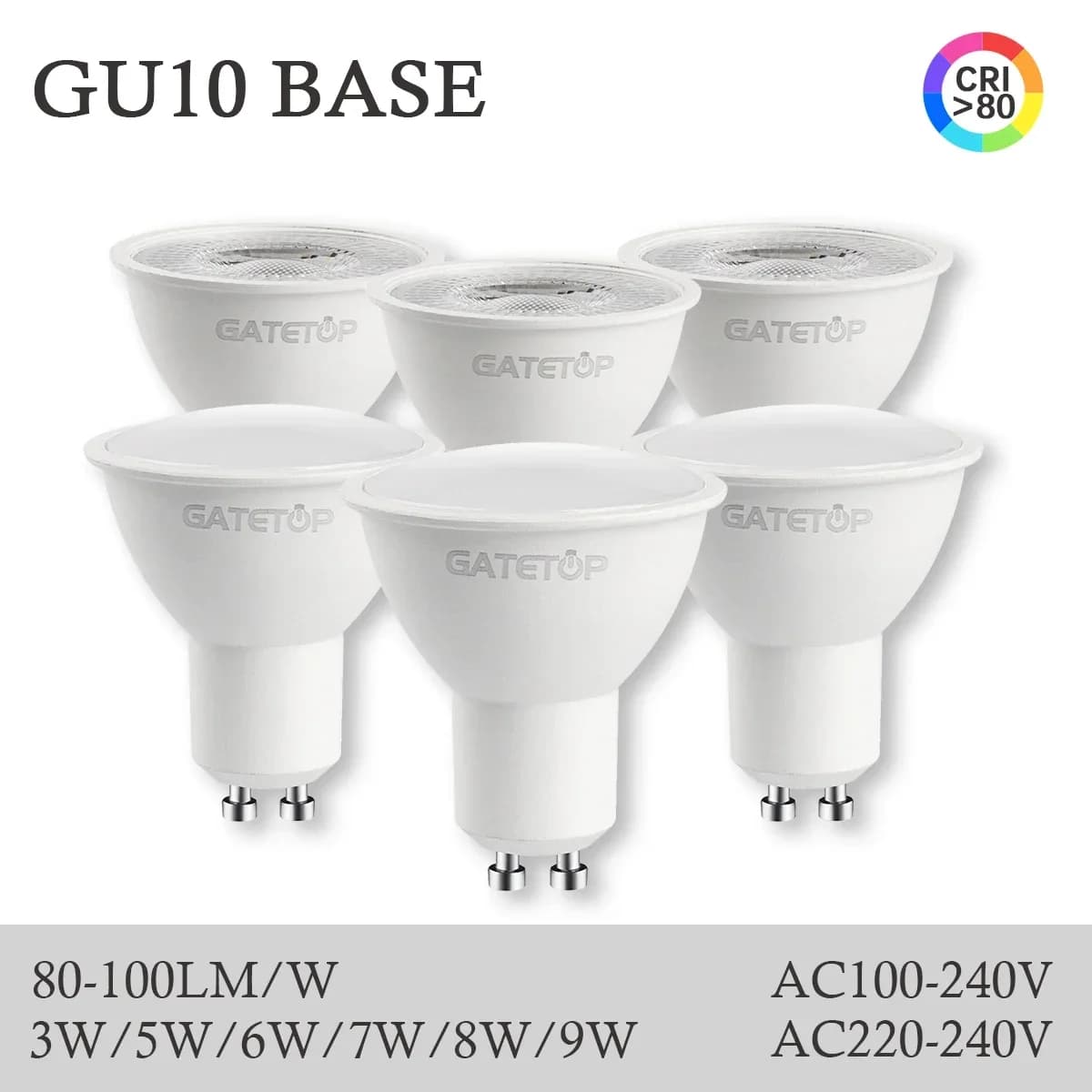 Foco LED GU10 de bajo consumo, 5-20 piezas, AC220V 110V, 3W 5W 6W 7W 8W 9W, iluminación que puede reemplazar la lámpara halógena de 50W