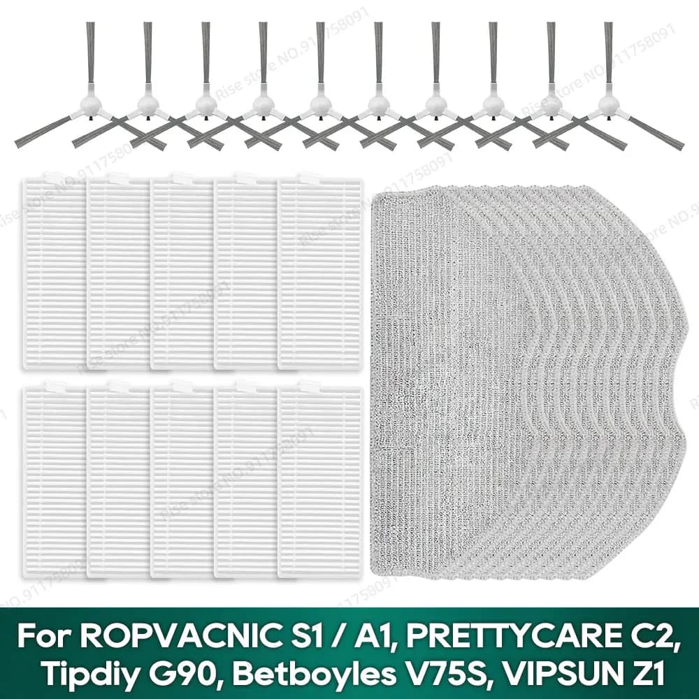 Compatible con ROPVACNIC S1/A1, PRETTYCARE C2, Tipdiy G90, Betboyles V75S, VIPSUN Z1 Accesorios Filtro de paño de fregona