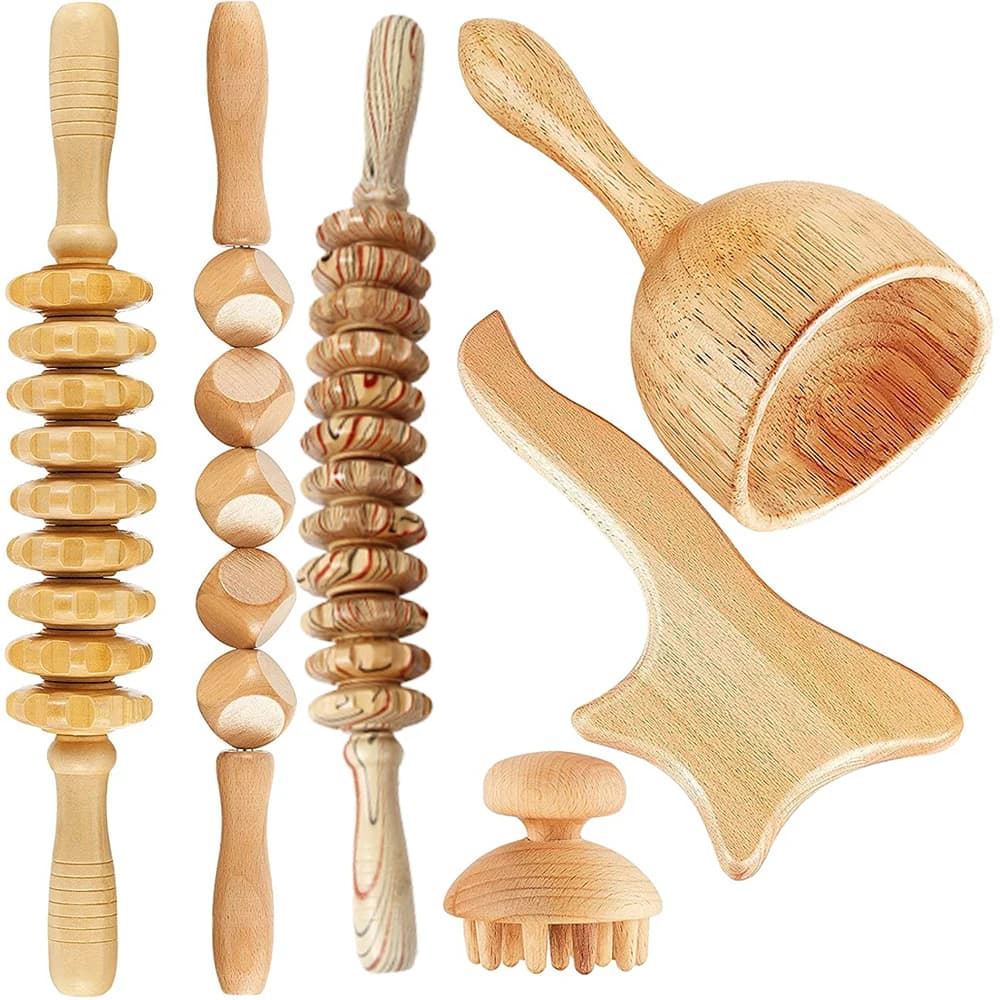 maderoterapia kit para masaje reductivo Kit de maderoterapia para masaje reductor  rodillo masajeador corporal  herramientas de terapia de madera para