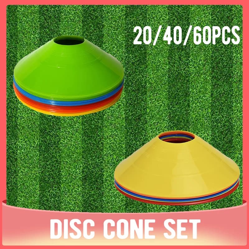Juego de conos de 20/40/60 Uds., equipo de entrenamiento de fútbol para chico, conos de disco, ejercicio de agilidad, accesorios de entrenamiento
