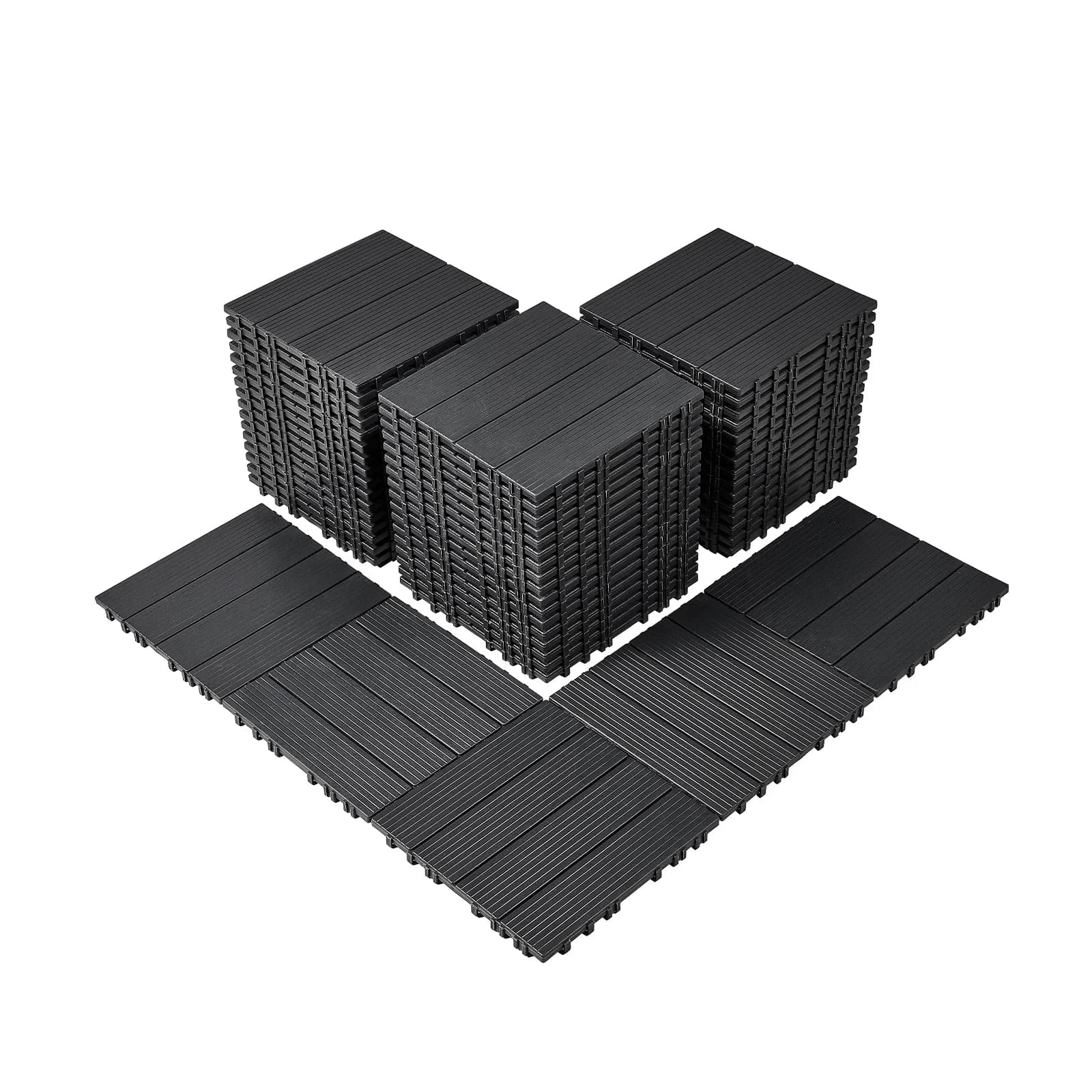SucceBuy Azulejos de cubierta entrelazados Piso exterior impermeable de plástico Uso para todo clima Piso de patio para porche junto a la piscina
