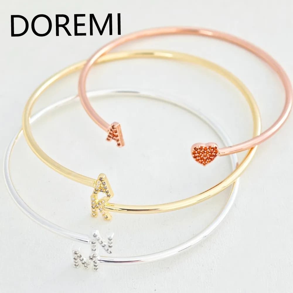 DOREMI, pulseras con letras iniciales personalizadas, joyería para niñas, regalo de Navidad, brazalete de joyería personalizado, brazalete con