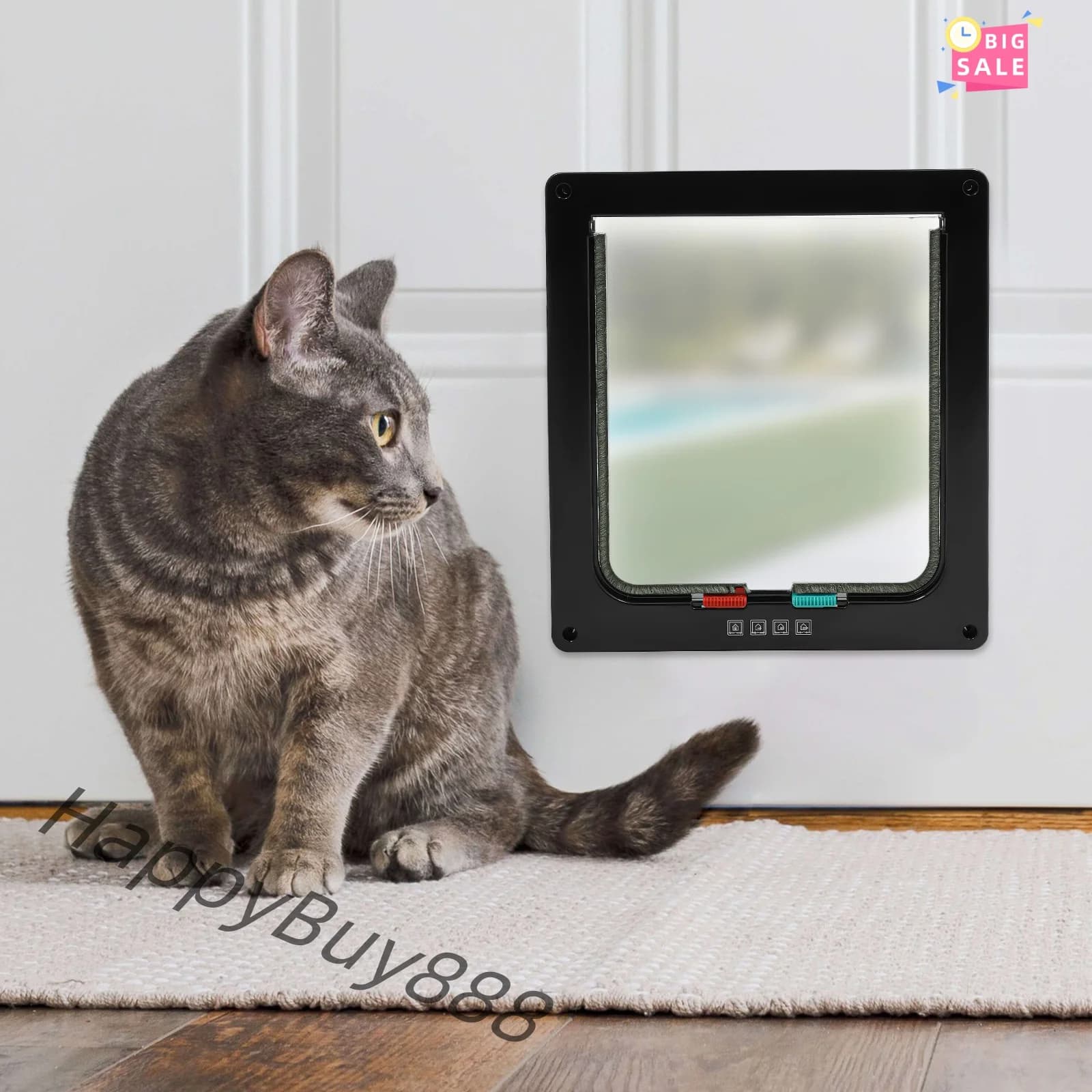 Puerta para mascotas con solapa para perros y gatos, puertas para mascotas pequeñas de plástico ABS para perros pequeños