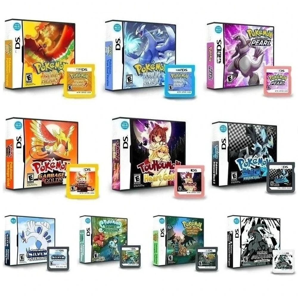 Cartucho de juego DS, cartucho de juego de consola, Pokémon Pure Heart, Touhou Fantasy Monsters, Pokémon Black 2, juego en inglés