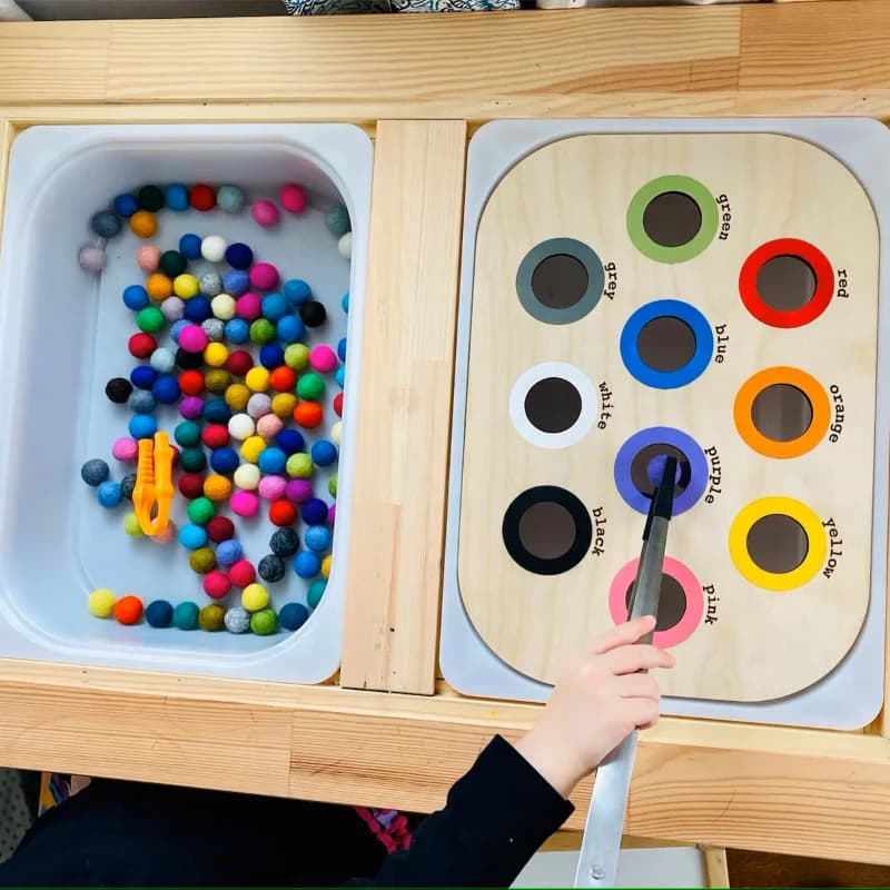 Bandeja sensorial para niños, juego de mesa, azulejo de madera, interacción entre padres e hijos, juguetes educativos Montessori para edades