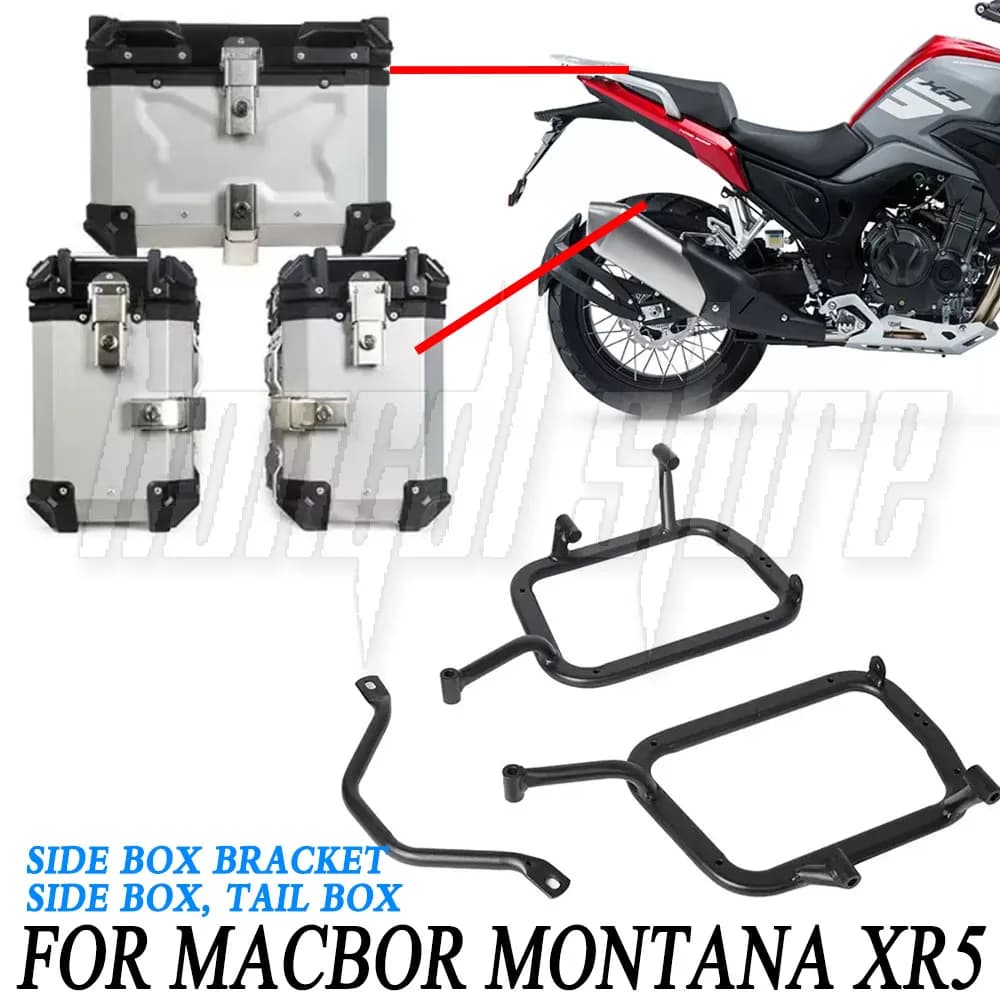 Nuevo para Macbor Montana XR5 MontanaXR5 aleación de aluminio tres cajas estante trasero caja lateral estante caja trasera estante caja de