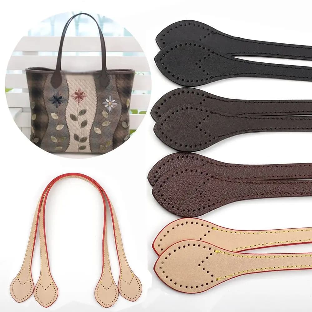 Asas de cuero genuino de 60cm para mujer, bolso de hombro duradero, cinturón desmontable, correa de mango DIY, cinturón de repuesto hecho a mano, 2