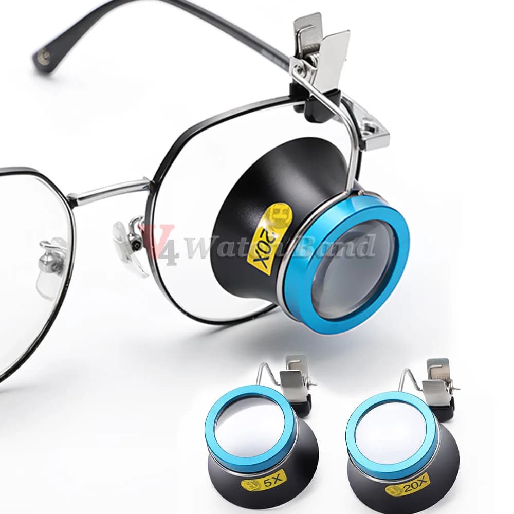 Lupa de gafas 5X 10X 20X, lupa con Clip, lente de aumento, ocular portátil, operación de proceso, herramienta de reparación de relojeros