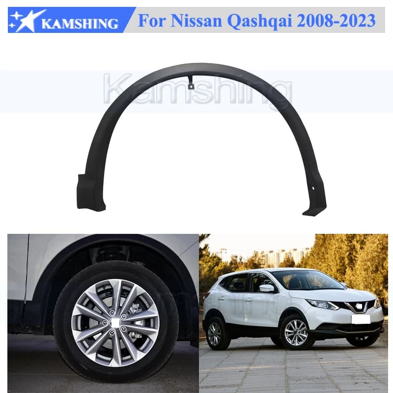 Kamshing guardabarros embellecedor de arco de rueda delantera o trasera para Nissan Qashqai 2008-2023 guardabarros de rueda tira embellecedora de