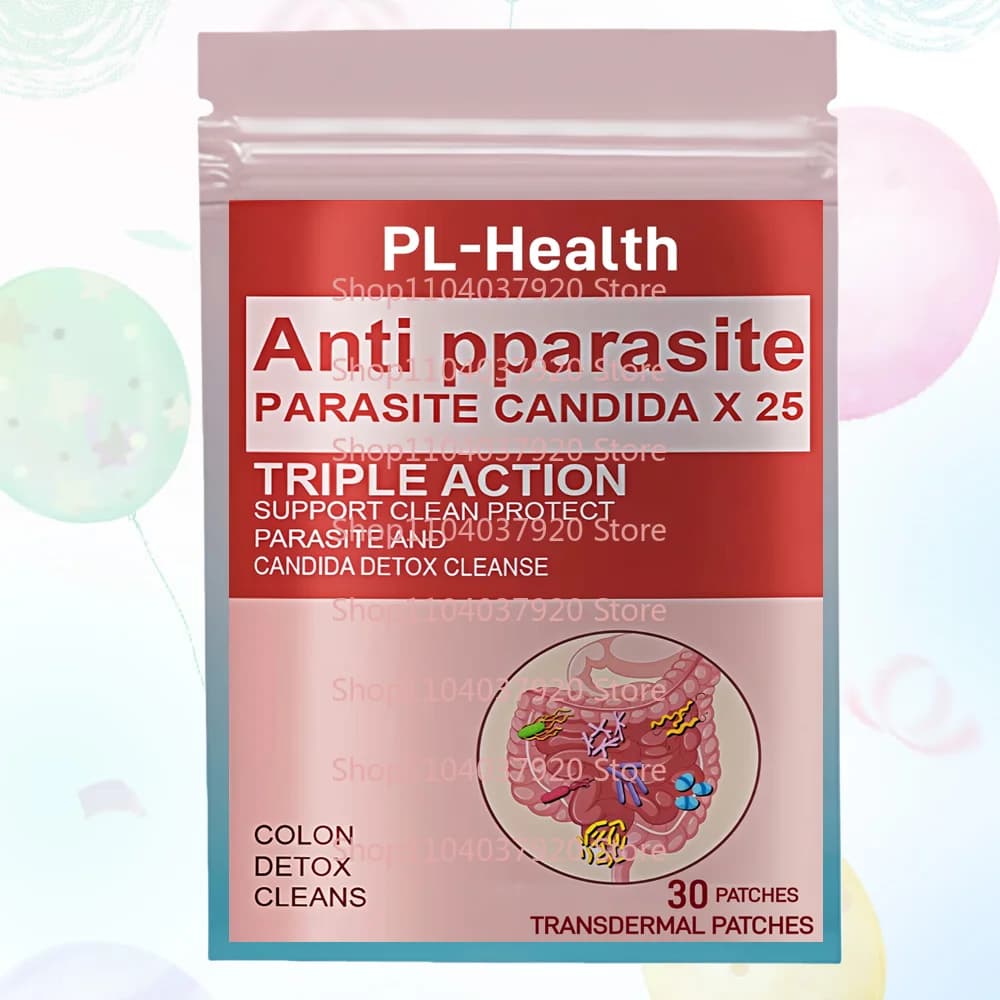 30 Parches Candida Cleanse, Parches Transdérmicos para el Apoyo Intestinal y del Colon, Hierbas Naturales para el Intestino