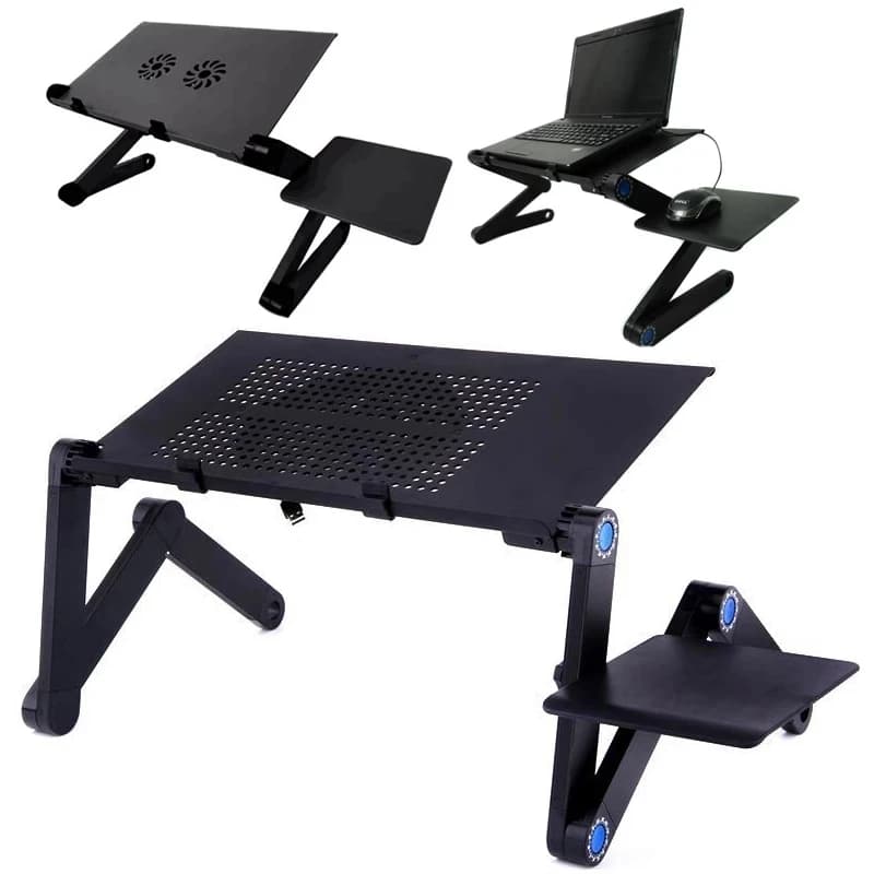 Ventilador de refrigeración para ordenador portátil, escritorio ajustable, plegable, soporte para Notebook, tv, cama, PC, soporte de mesa con