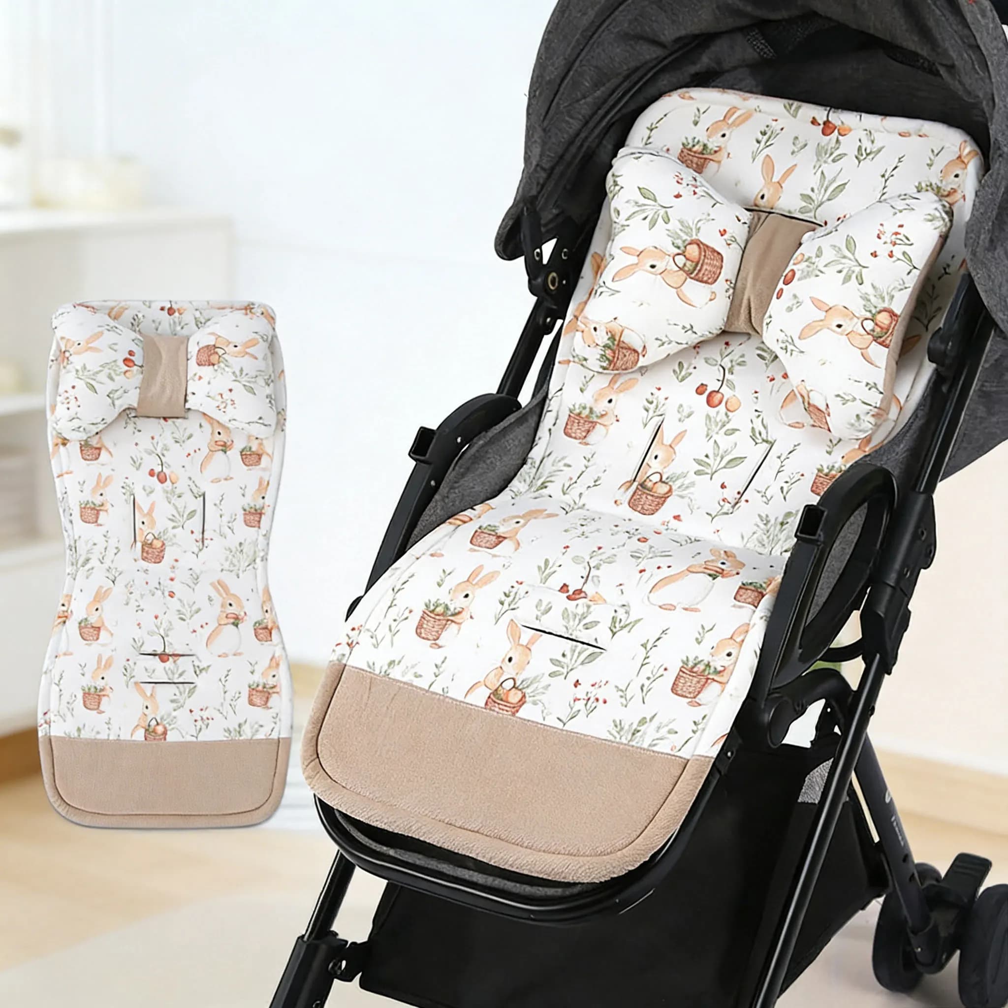 Cojín de algodón para cochecito de bebé, cojín para andar, cojín para silla de comedor de bebé, cojín de algodón cálido para otoño e