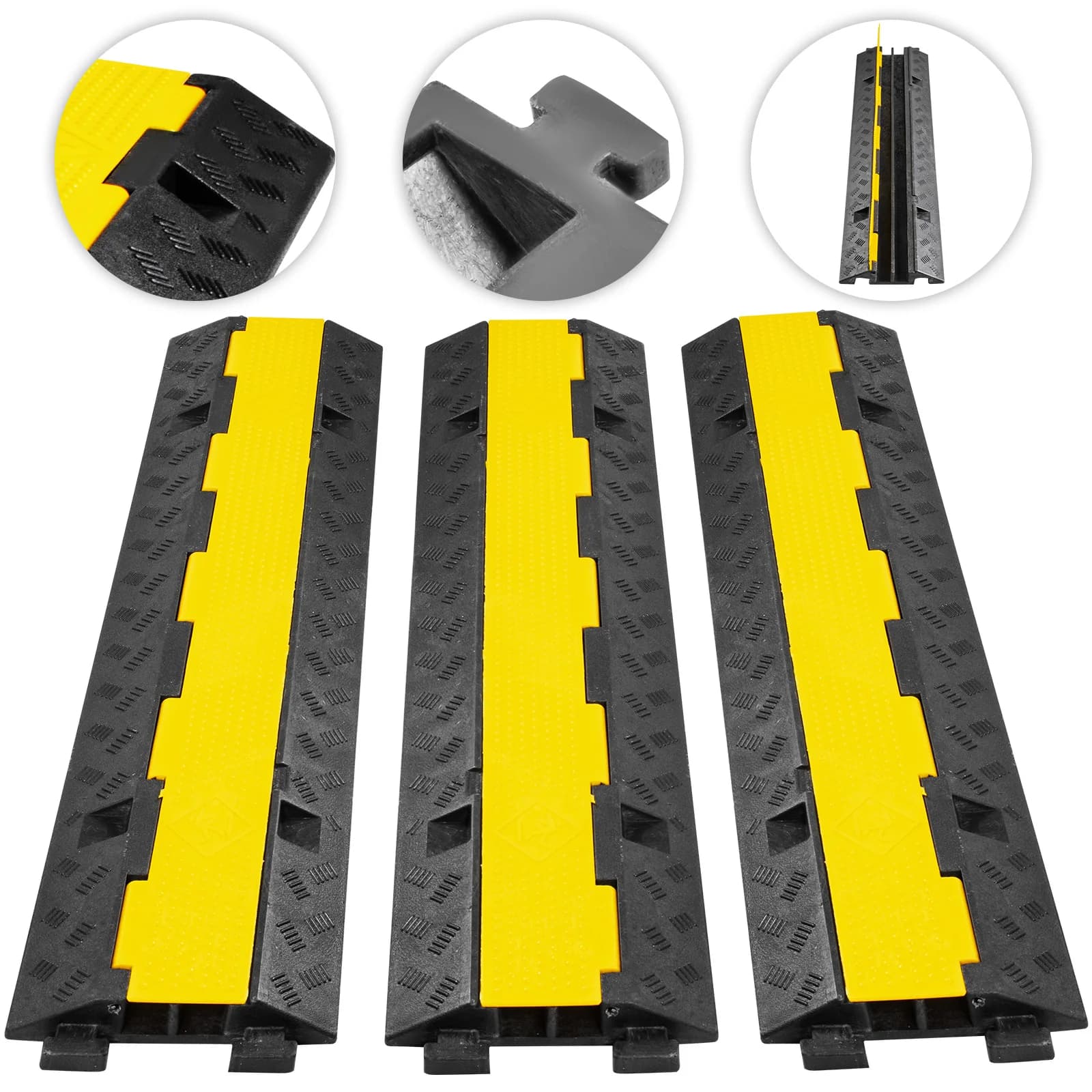 Protector de Cables de 2 Canales SucceBuy, Cubierta de Cables, Protector de Cables de Goma + PVC, Reductor de Velocidad de 11000 LBS para