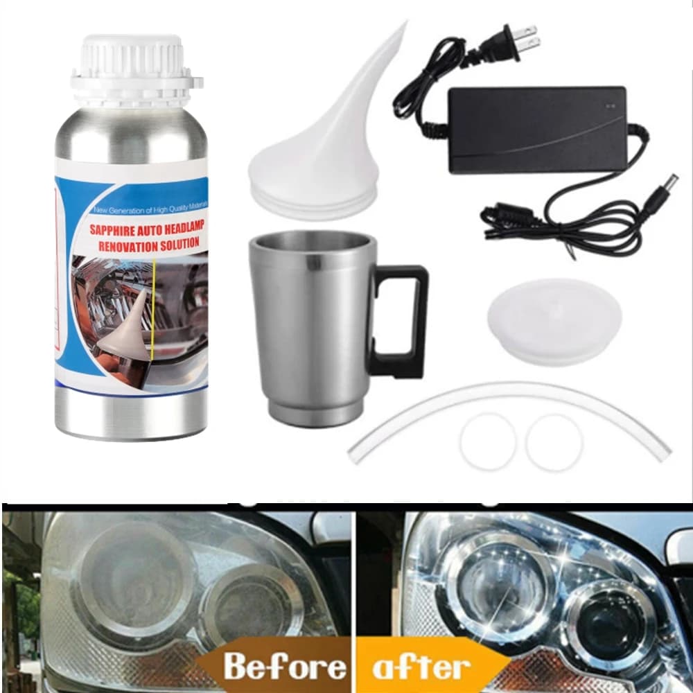 Kit de limpieza automotriz de polímero líquido para faros delanteros, restaurador, regeneración, tetera, lámparas de coche, vapor de polímero,