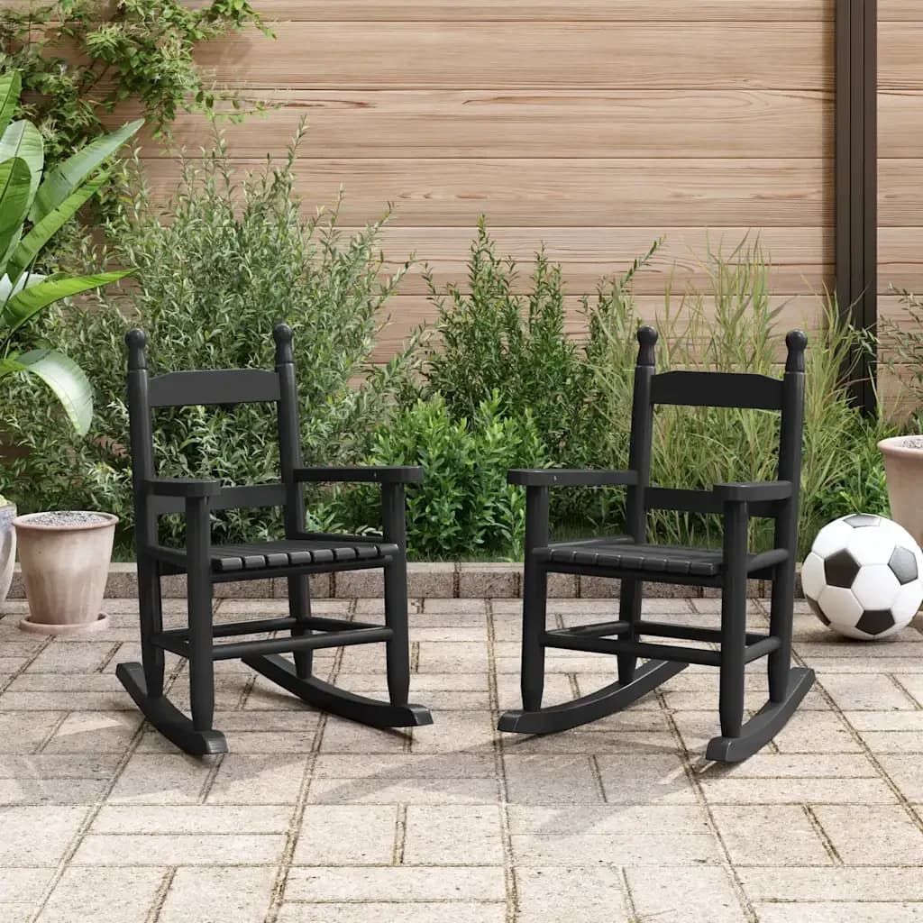 Silla mecedora para niños – silla mecedora de madera maciza con ángulo de seguridad, somier de listones y superficie impermeable