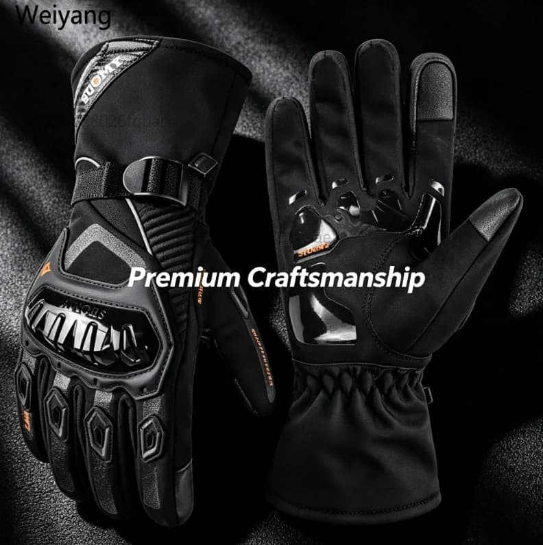 Guantes de Motocicleta Térmicos, Impermeables y Resistentes al Viento, con Pantalla Táctil y Antideslizantes para Hombres y Mujeres