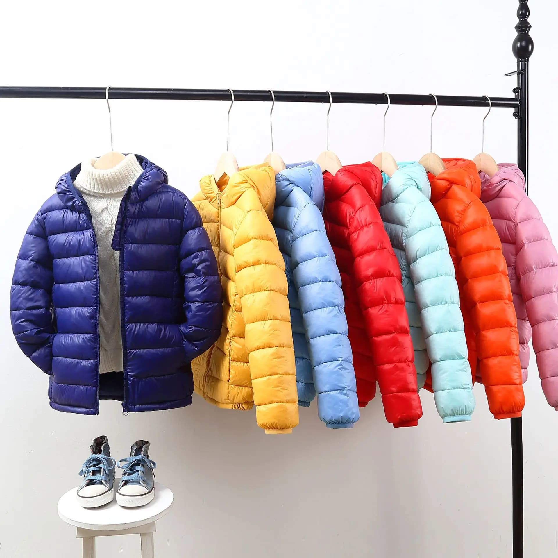 Chaqueta de plumón de otoño para niñas de 4 a 12 años, ropa de invierno para niños, chaquetas cálidas para la nieve, abrigos ligeros con capucha