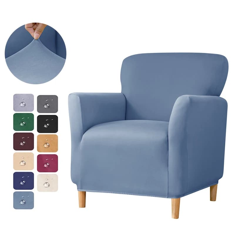 Funda para sofá y bañera repelente al agua, funda para silla de Club de Color sólido, funda elástica individual para sillón, Bar en casa,