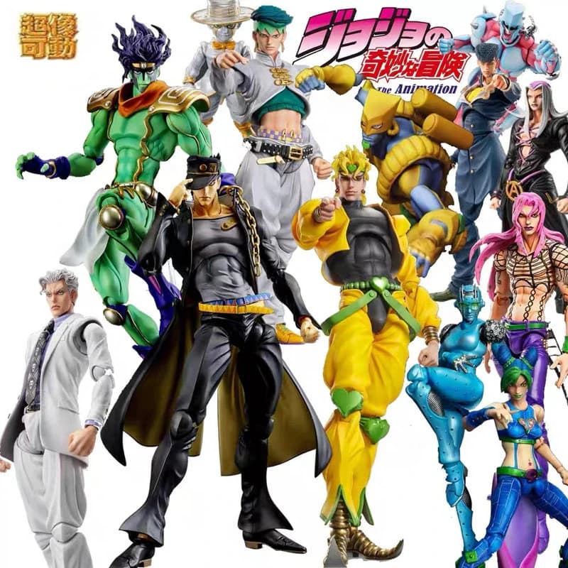 Estatua de súper acción 17cm figura de acción jojo bizarre aventura Kujo Jotaro Dio Brando Diavolo Bruno Bucciarati Leone Jolyne Cujoh
