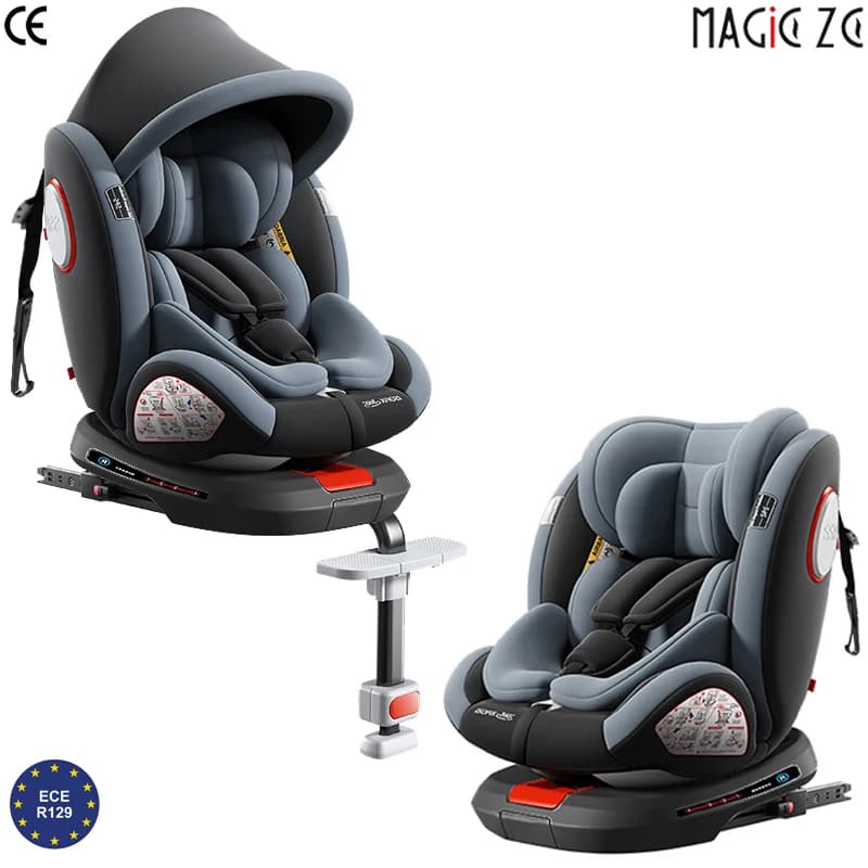 R129 I-Size 360 °   Asiento de coche giratorio para bebé con ISOFIX, silla de seguridad para bebés y niños pequeños de 40-150 cm, orientación