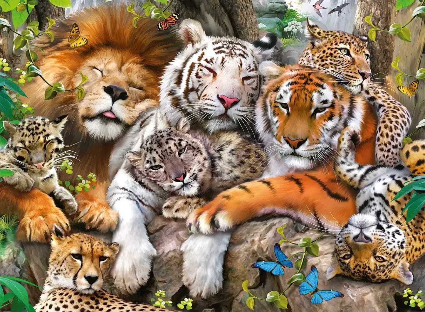 Big Cat Nap-rompecabezas de 1000/520/120 piezas, juegos de actividades familiares desafiadores para sala de jugadores, dormitorio, sala de estar,