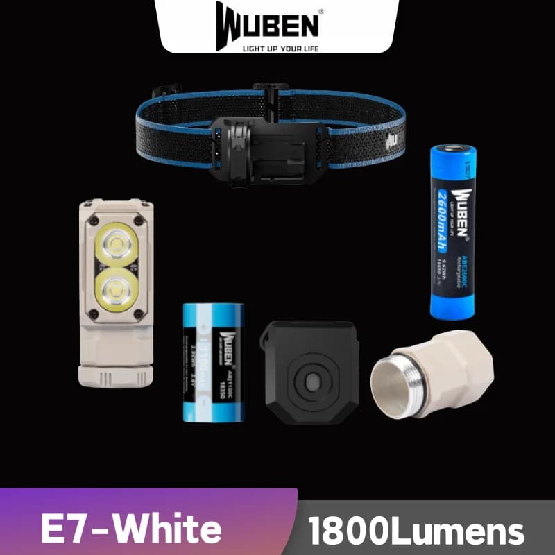 Wuben E7 1800 lúmenes faro y linterna luz Troch recargable (blanco frío: 5000 K)