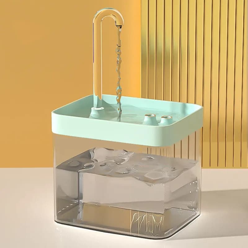 Fuente de agua automática para gatos, totalmente transparente, 1,5 l, filtro, USB, eléctrico, silencioso, tazón de bebida para gatos, dispensador