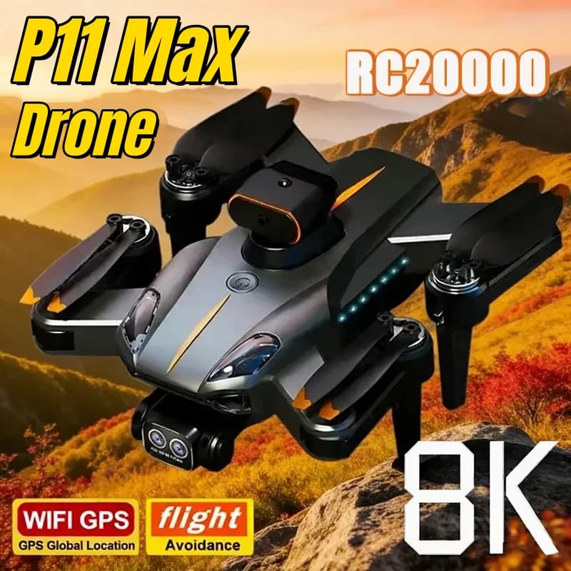 Nuevo Dron P11 Max con GPS, 8K HD, 5G, Fotografía Aérea Profesional, Cámara Dual, Evitación de Obstáculos, Quadrotor sin Escobillas, 20000M, 2026