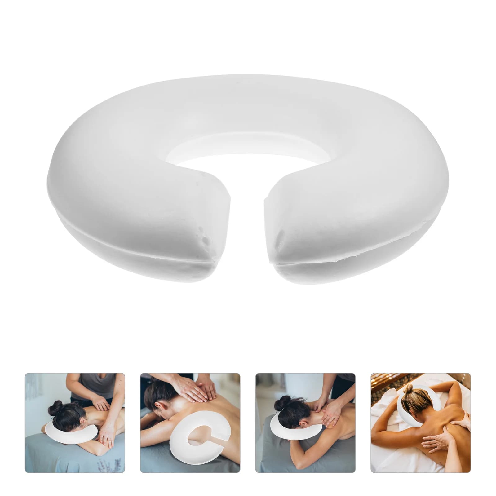 Almohada Cervical cuña cómoda cara abajo dormir cuello almohadas lavable Spa U memoria espuma salón Oficina masaje