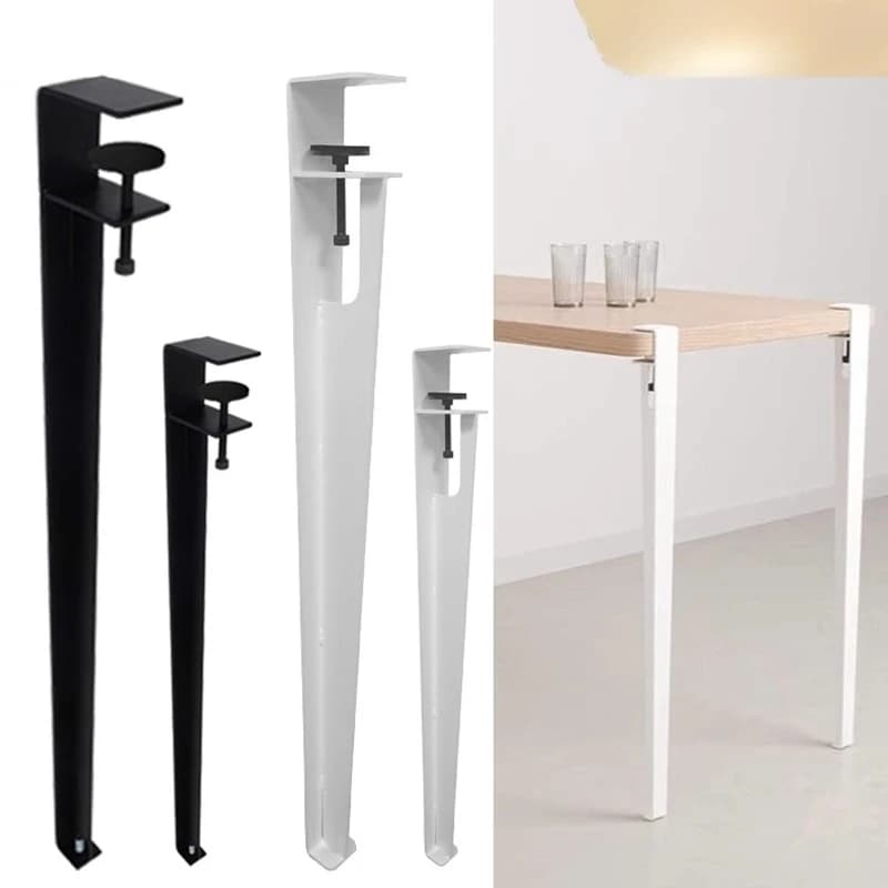 Patas de mesa sin perforación, patas de soporte de metal, elevación móvil, patas de soporte de hierro forjado, marco de soporte cuadrado